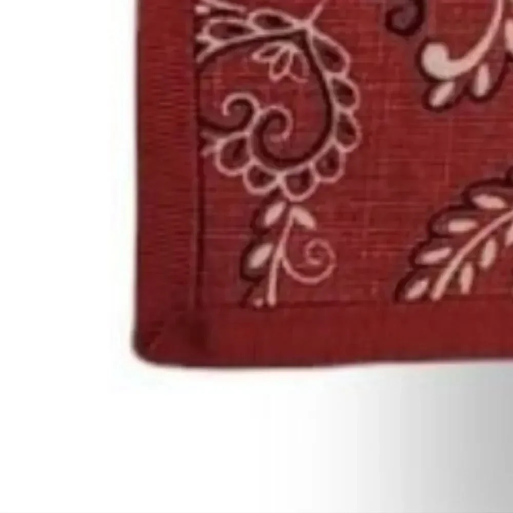 NEW Vintage Handmade 5 PC Red Paisley Handkerchief Cloth Dinner Napkins